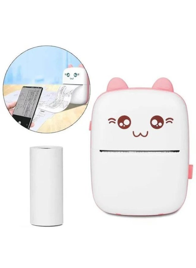 طابعة صغيرة محمولة لاسلكية تعمل بتقنية البلوتوث، مثالية للأطفال والكبار لطباعة الملاحظات والملصقات والرسومات بالأبيض والأسود، خفيفة الوزن ويتم شحنها عبر منفذ USB. - Image 2